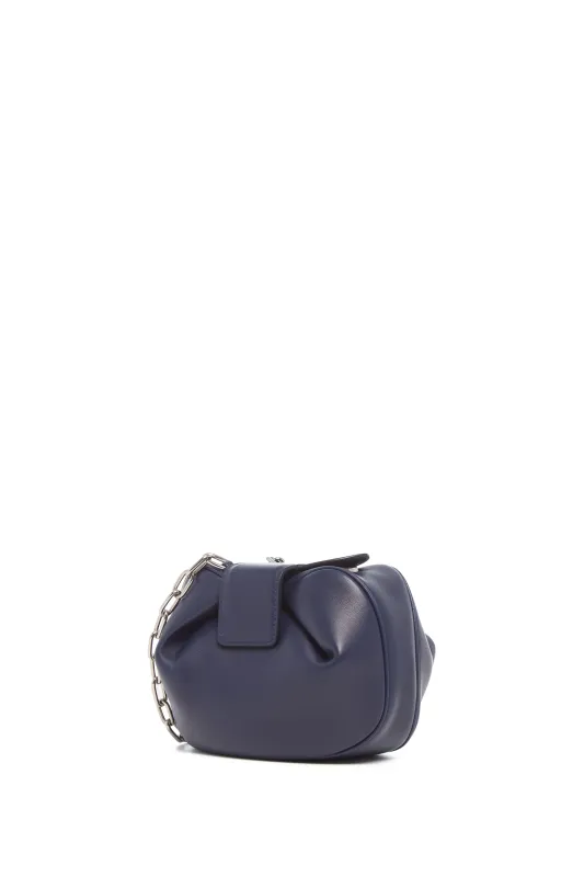 Soft Demi Clutch with Chain in Electric Navy & Cobalt Nappa Leather sold by Gabriela Hearst