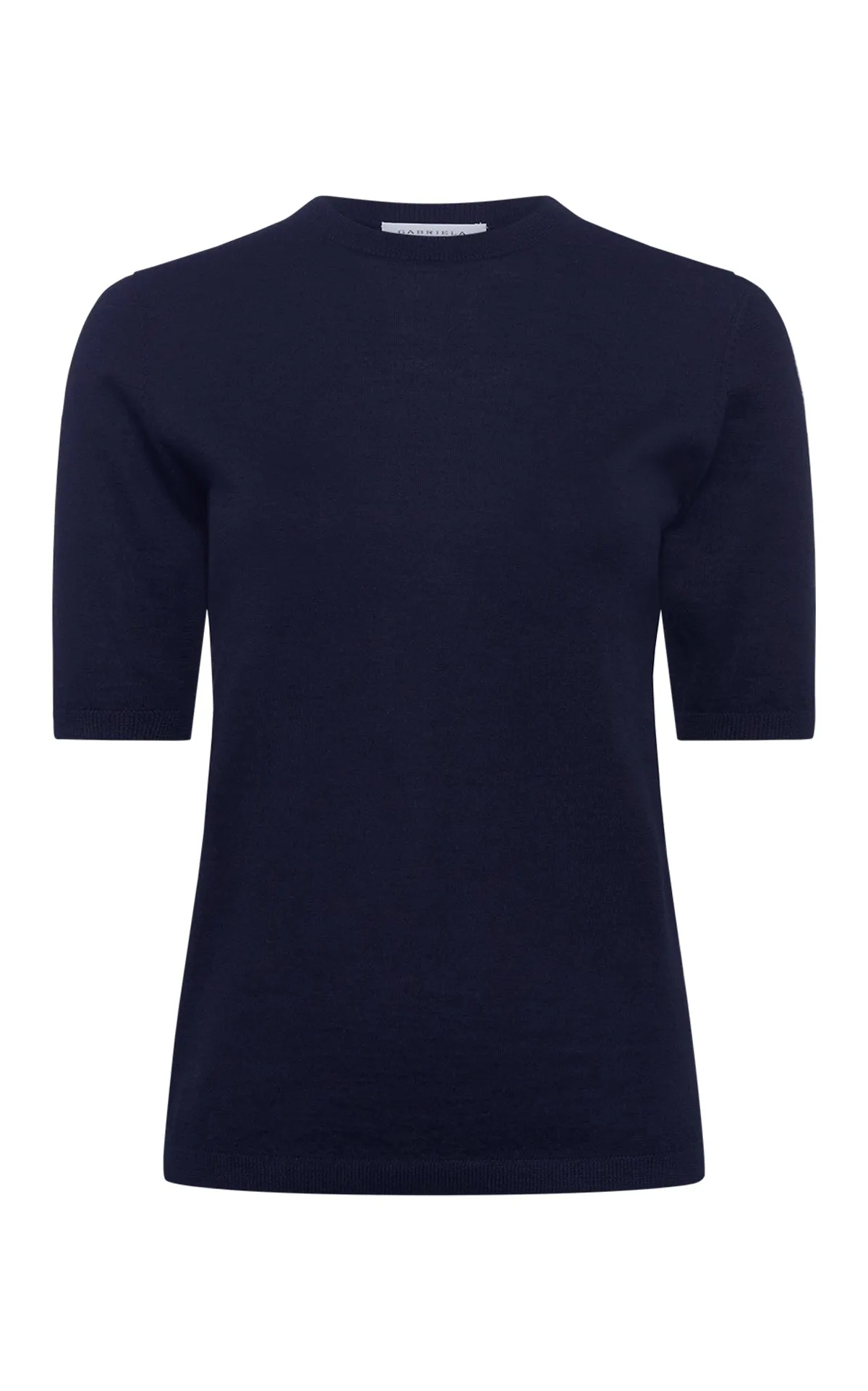 Brunner Knit T-Shirt in Dark Navy Cashmere Silk sold by Gabriela Hearst