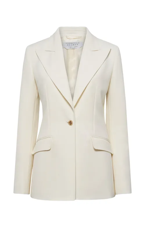 Leiva Blazer in Ivory Sportswear Wool sold by Gabriela Hearst