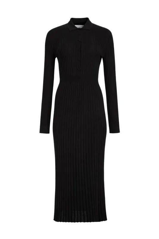 Ardor Knit Maxi Dress in Black Cashmere Silk sold by Gabriela Hearst