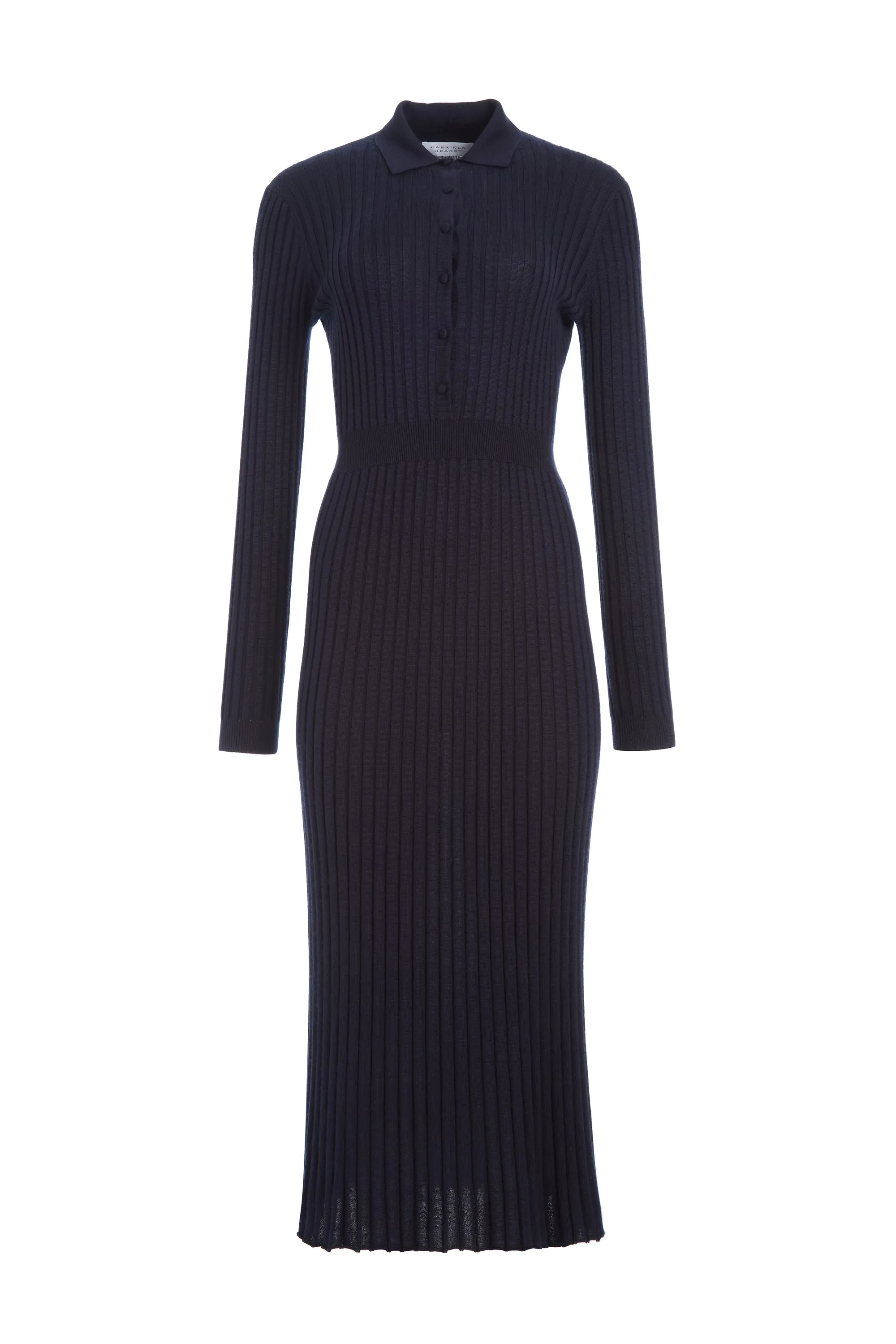 Ardor Knit Maxi Dress in Dark Navy Cashmere Silk sold by Gabriela Hearst