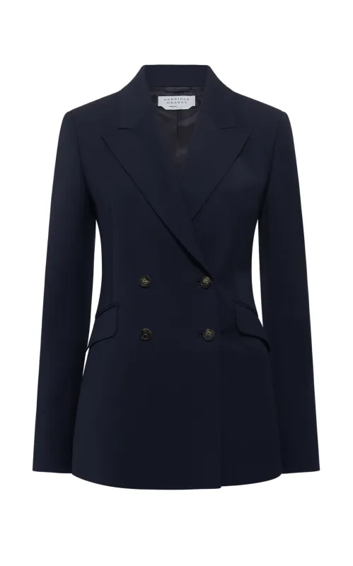 Stephanie Blazer in Dark Navy Sportswear Wool made by Gabriela Hearst