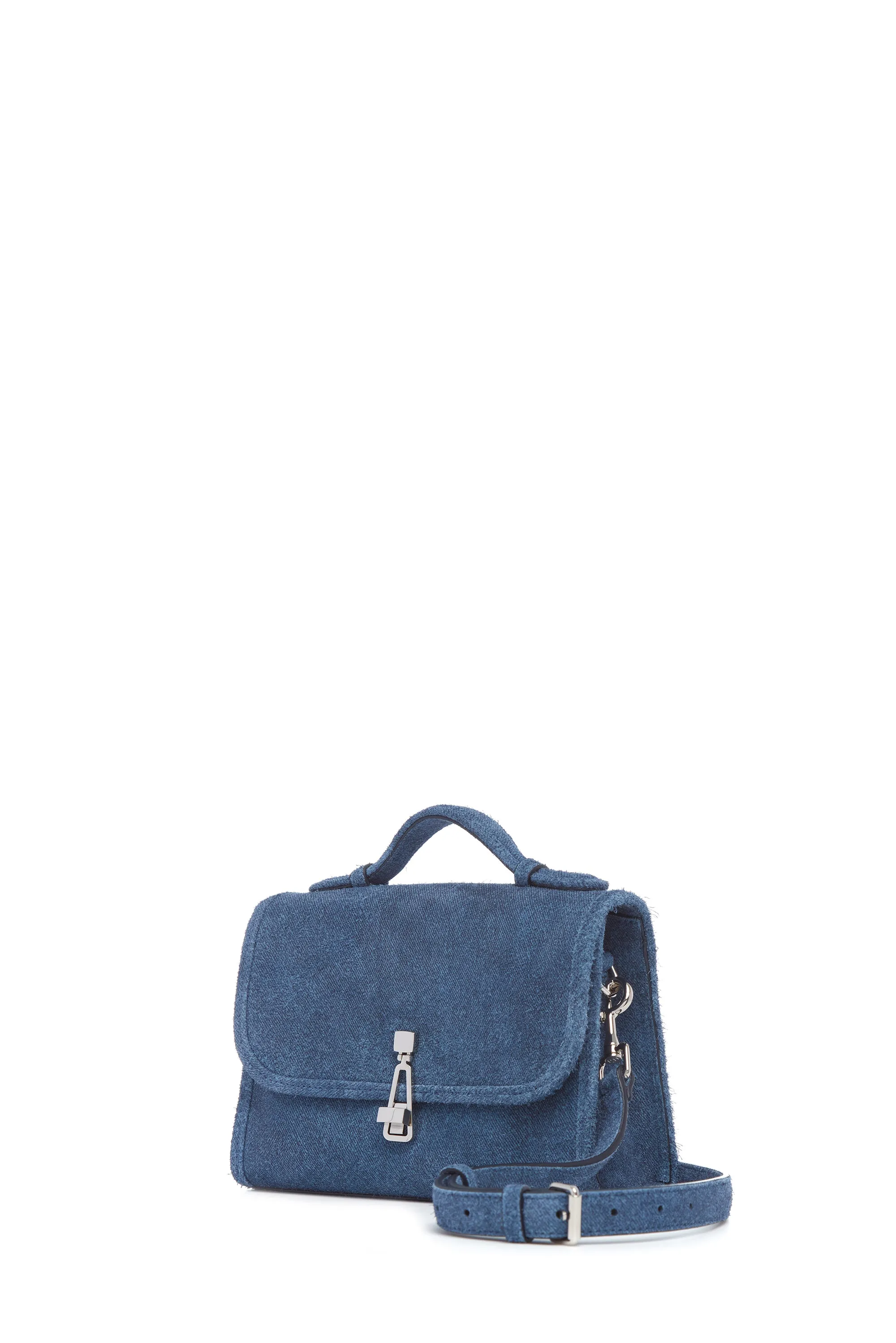 Small Leonora Flap Bag in Light Blue Suede Denim sold by Gabriela Hearst product image thumbnail 2