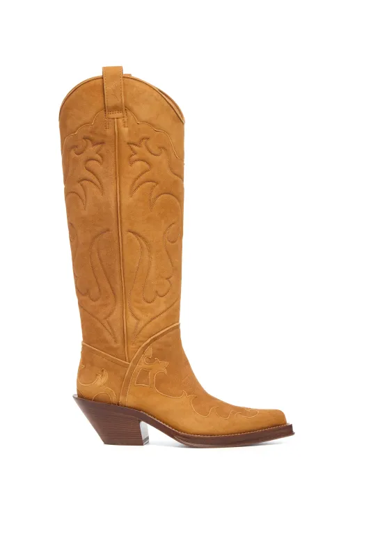 Capitana Cowboy Boot in Cashew Suede made by Gabriela Hearst