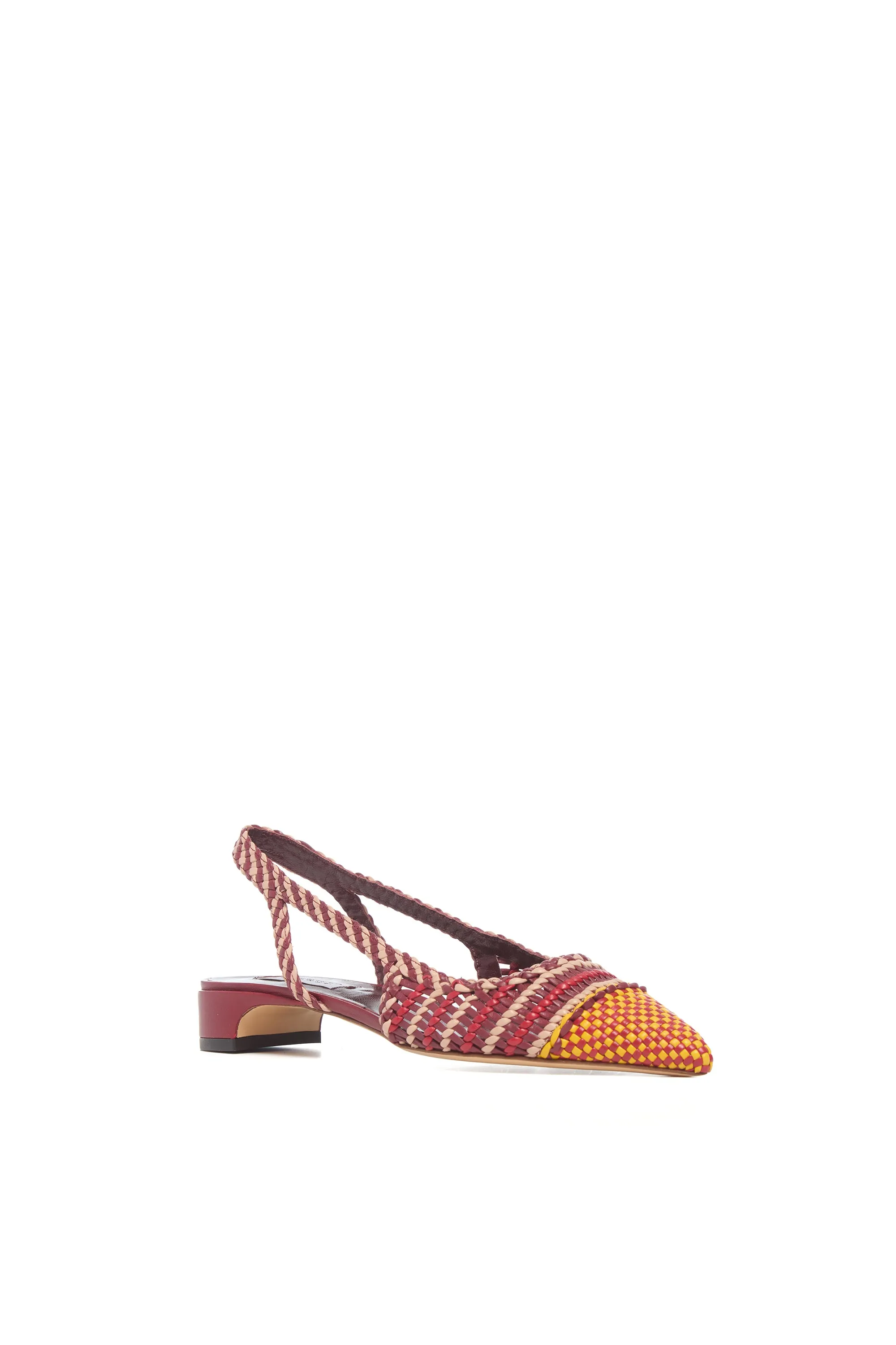 Perro Braided Slingback Pump in Bordeaux & Fuschia Leather sold by Gabriela Hearst product image thumbnail 2