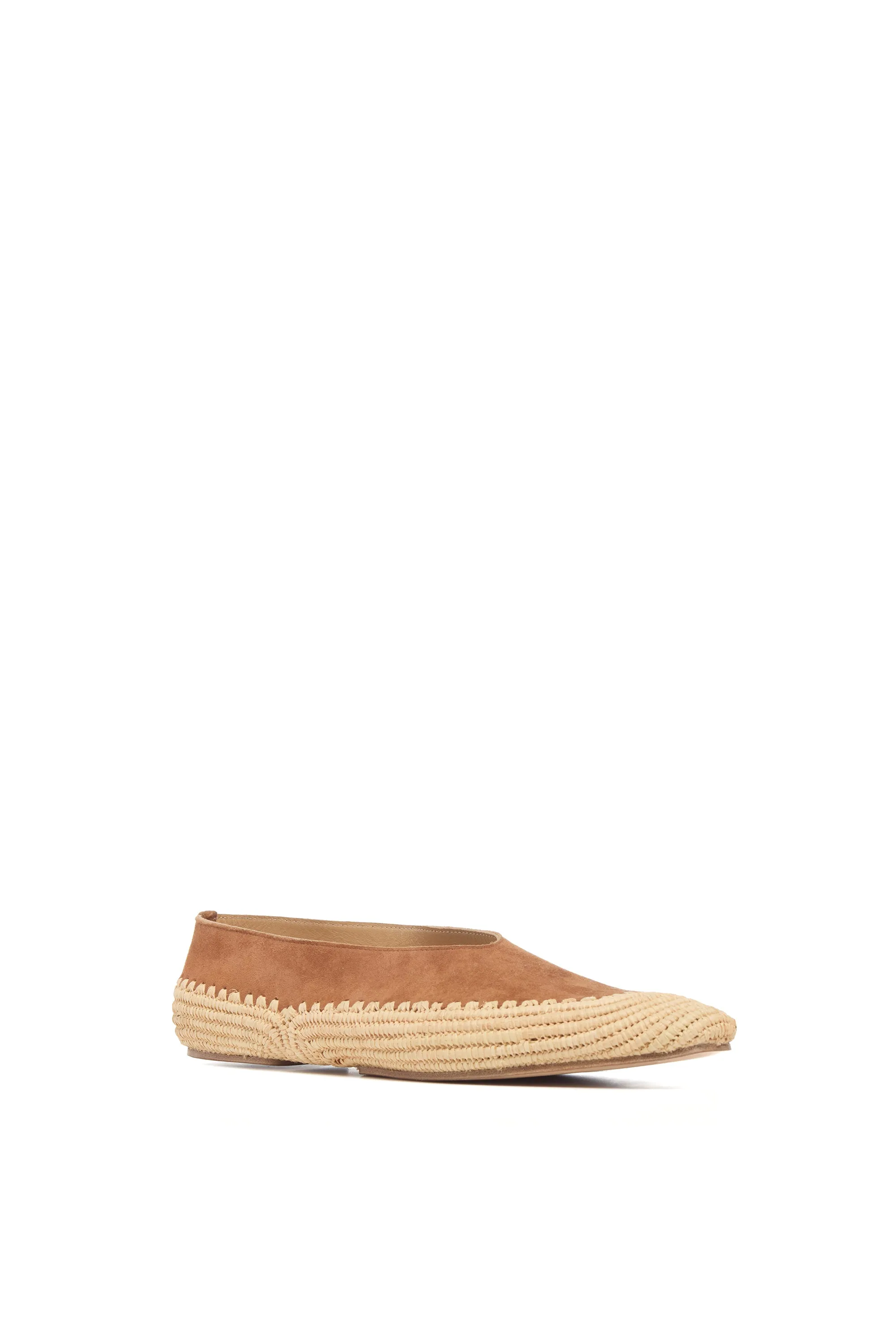 Strength Flat in Camel Suede & Natural Raffia sold by Gabriela Hearst product image thumbnail 2