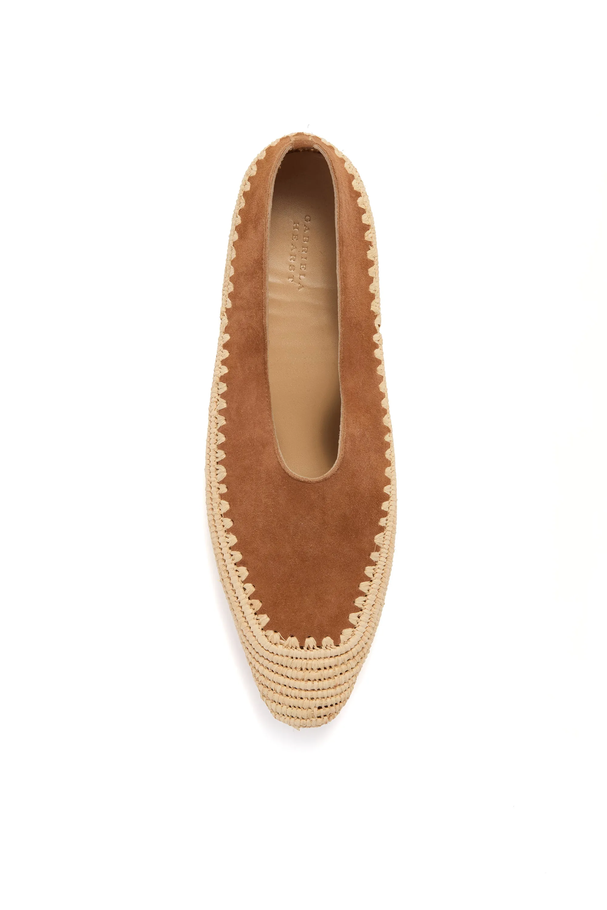 Strength Flat in Camel Suede & Natural Raffia sold by Gabriela Hearst product image thumbnail 4