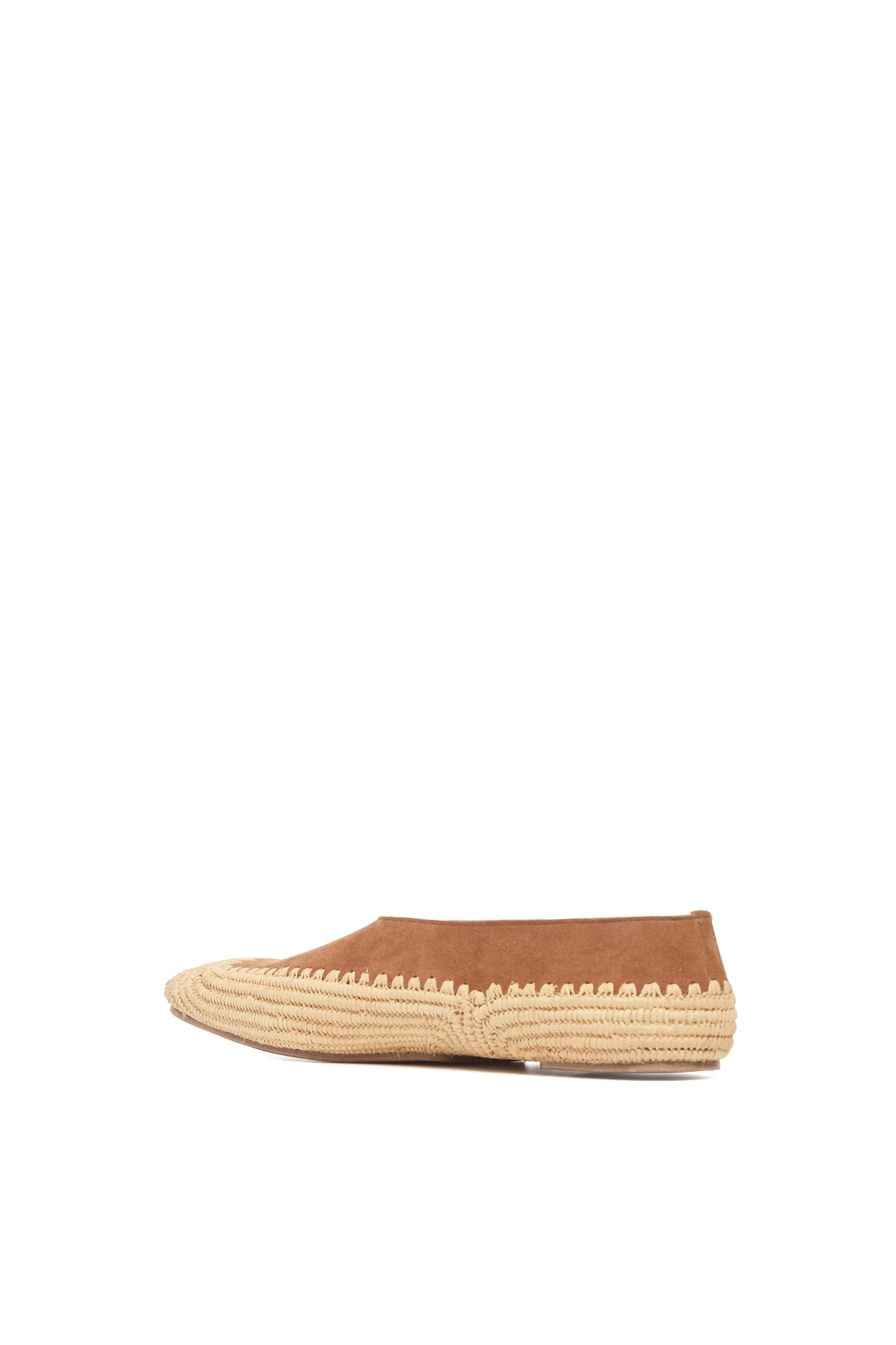 Strength Flat in Camel Suede & Natural Raffia sold by Gabriela Hearst product image thumbnail 3