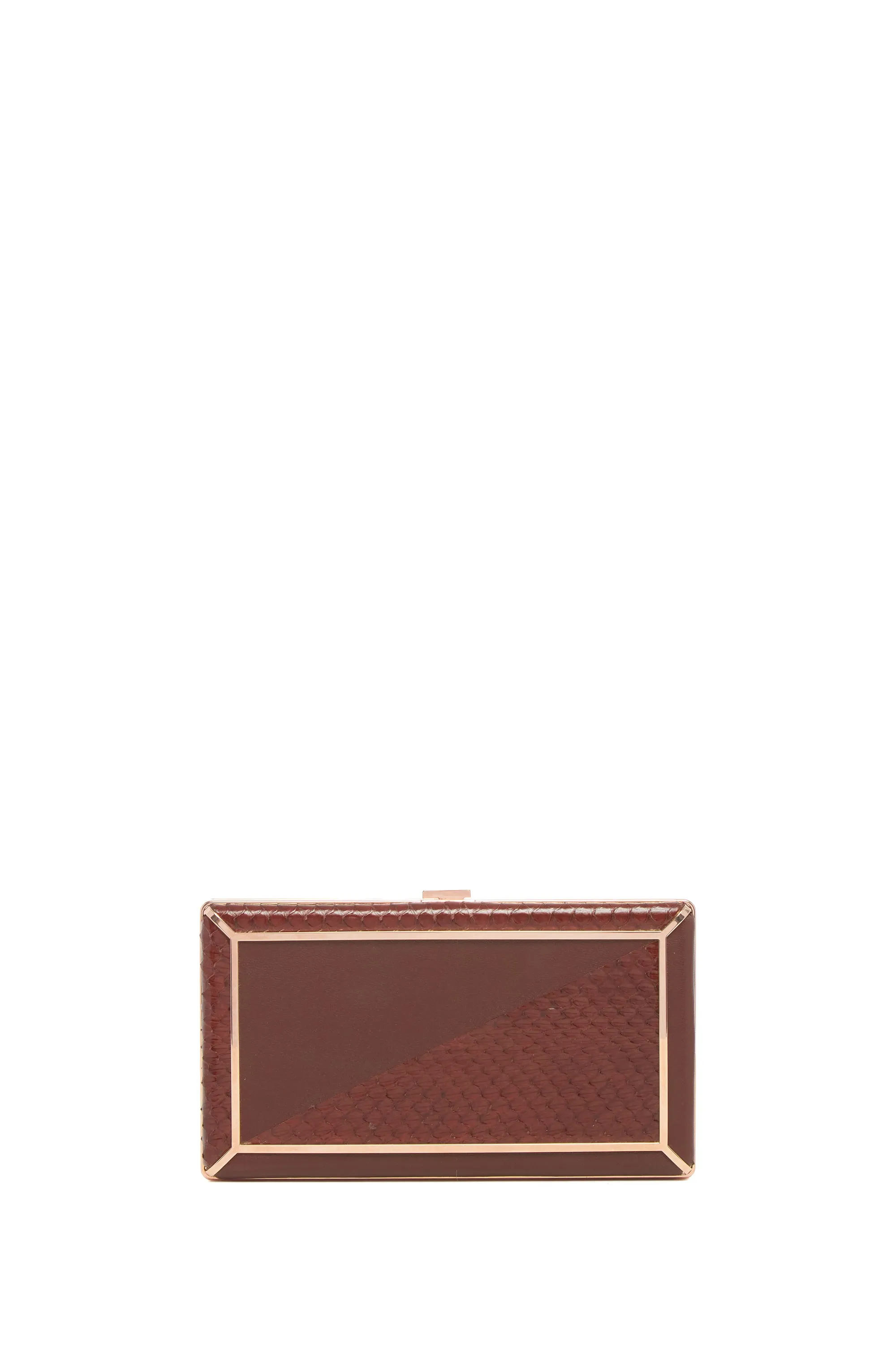Callas Clutch in Chocolate Snakeskin & Nappa Leather sold by Gabriela Hearst