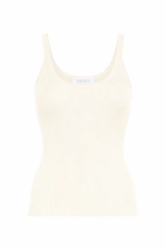 Cinxia Knit Tank in Off White Cashmere Silk made by Gabriela Hearst