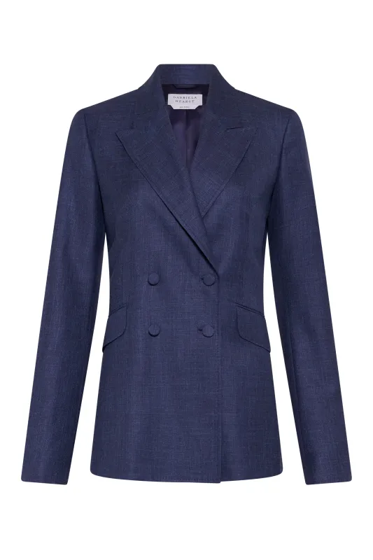 Angela Blazer in Denim Virgin Wool made by Gabriela Hearst
