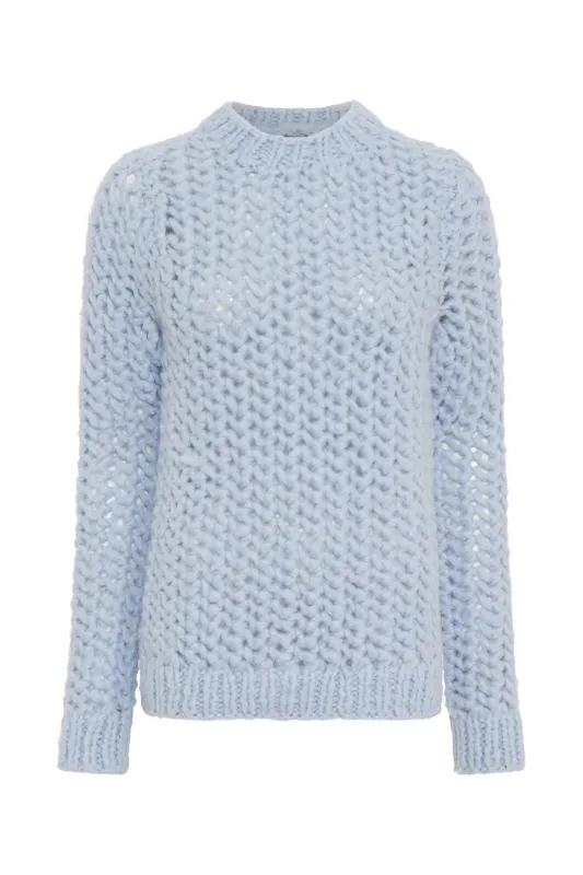 Veralune Knit Crewneck Light Blue in Cashmere sold by Gabriela Hearst