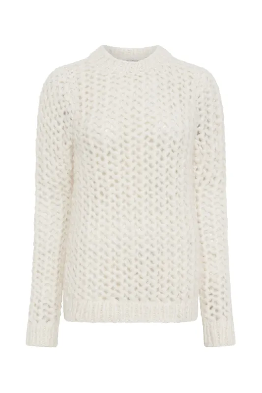 Veralune Knit Crewneck in Off White Cashmere sold by Gabriela Hearst