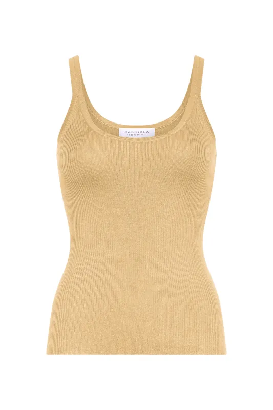 Cinxia Knit Tank Top in Hay Cashmere Silk made by Gabriela Hearst