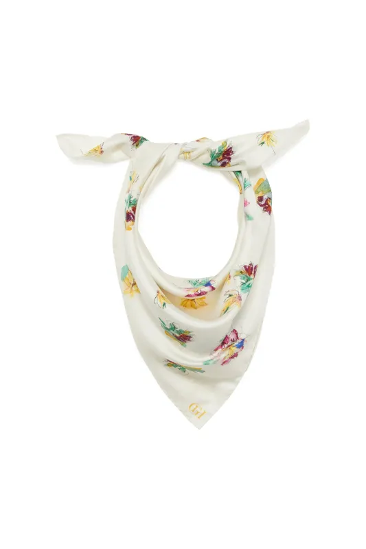 Savin Scarf in Ivory Multi Printed Silk made by Gabriela Hearst