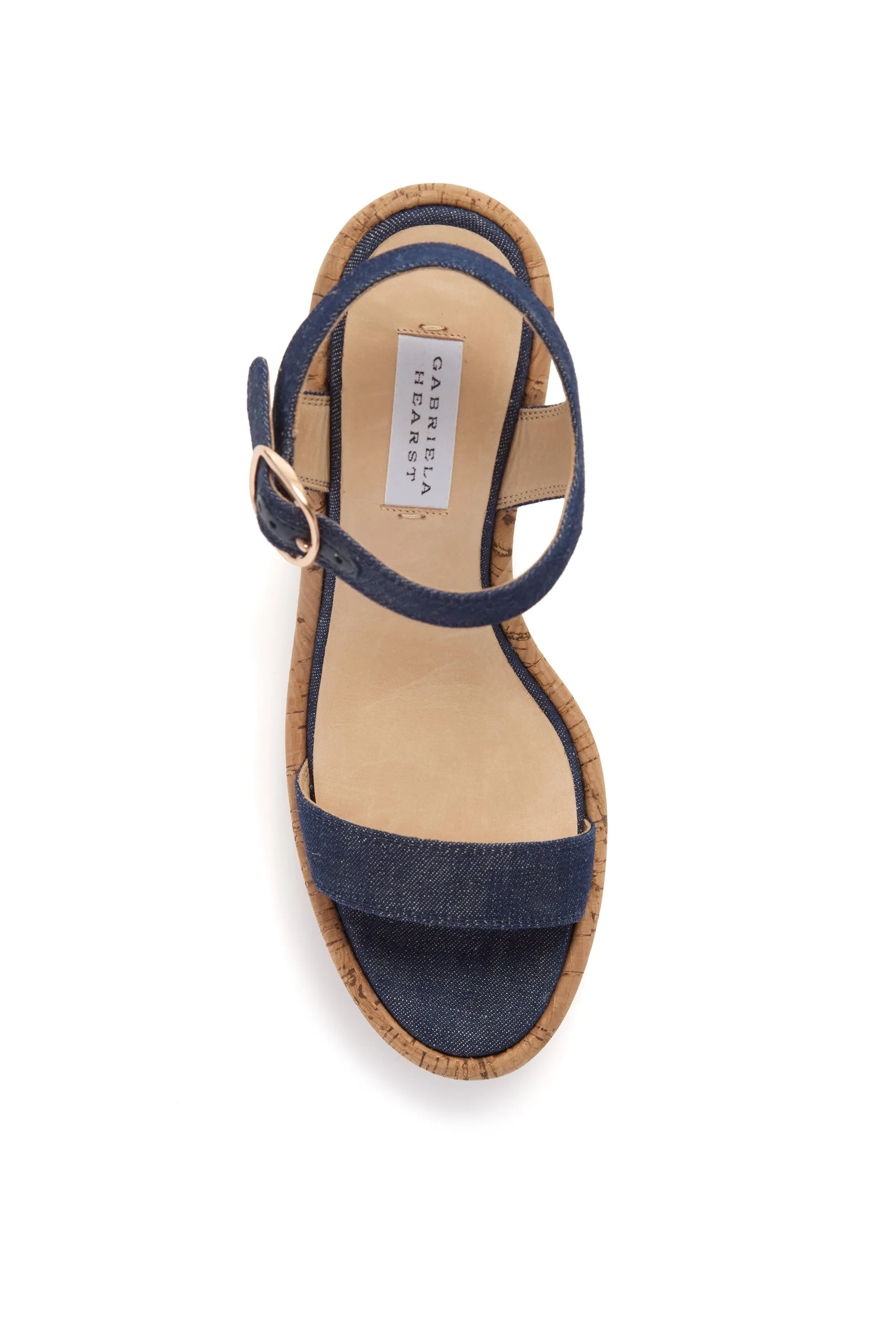 Sardis Platform Sandal in Recycled Cotton Linen Denim sold by Gabriela Hearst product image thumbnail 4