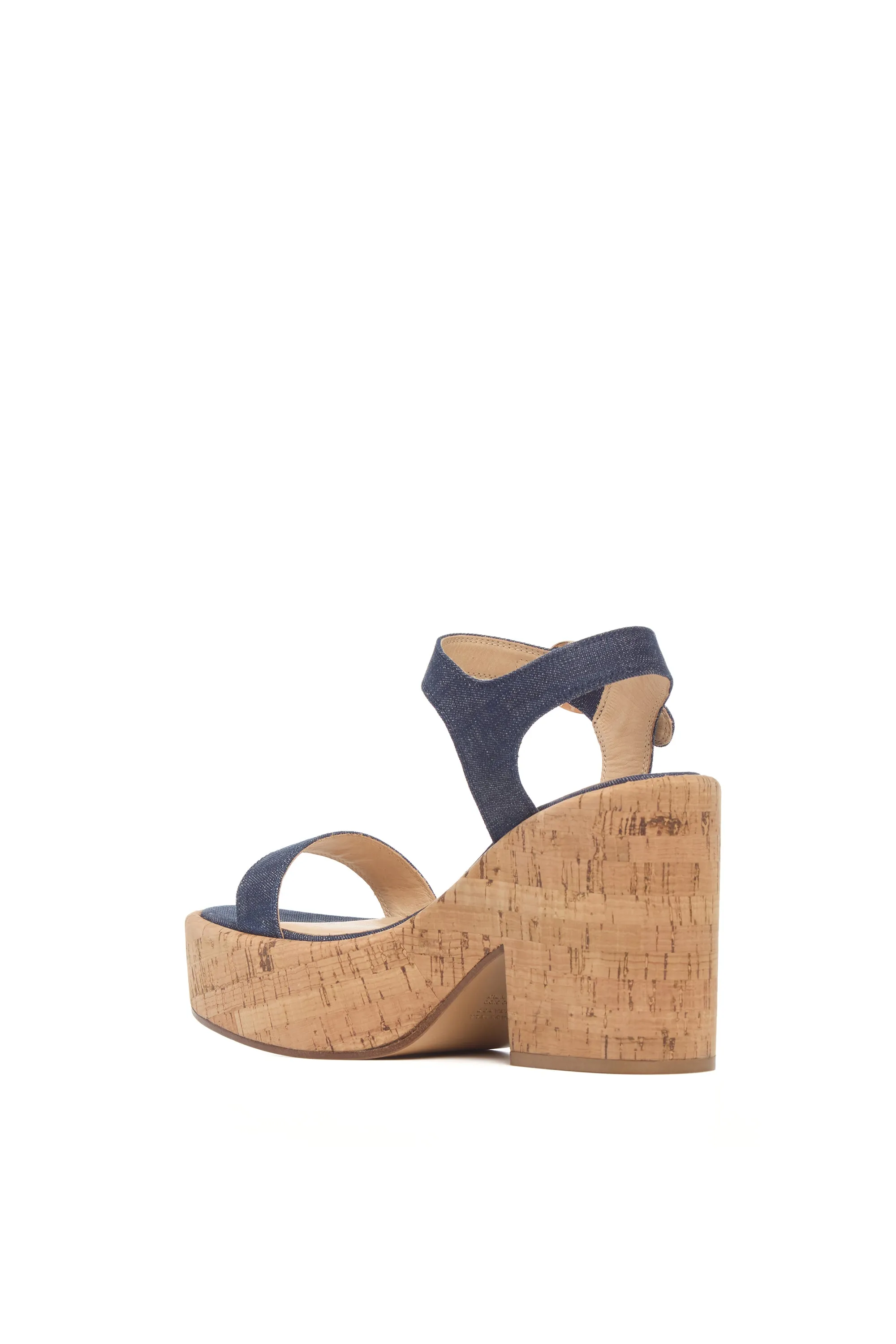 Sardis Platform Sandal in Recycled Cotton Linen Denim sold by Gabriela Hearst product image thumbnail 3