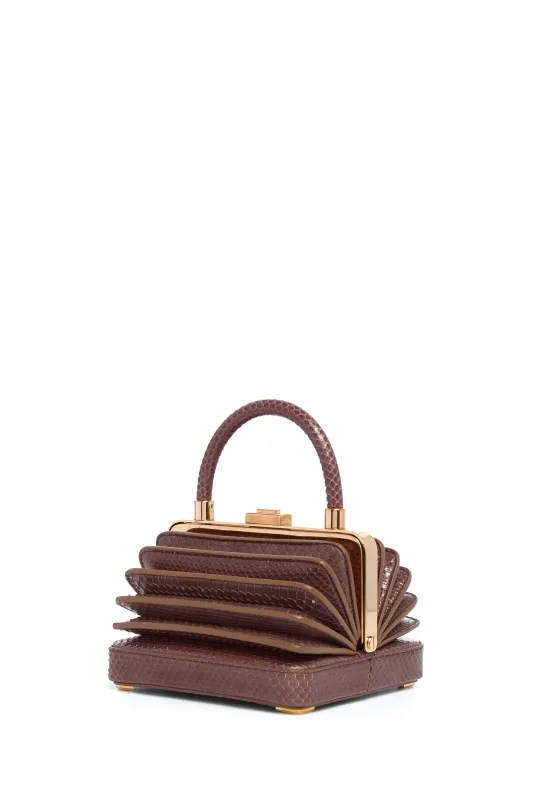 Small Diana Bag in Chocolate Snakeskin sold by Gabriela Hearst