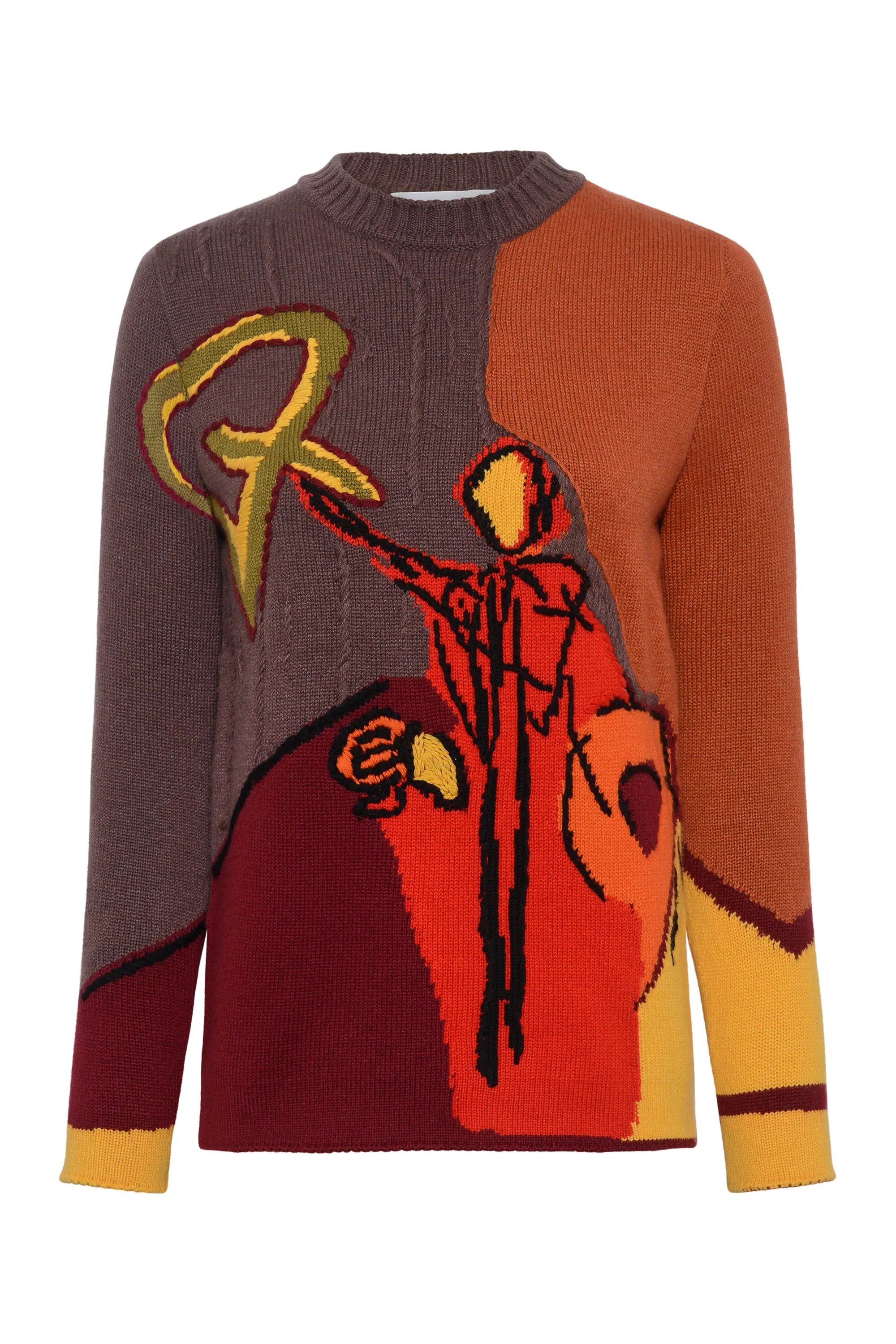 Arcana Knit Sweater in Fire Multi Cashmere sold by Gabriela Hearst