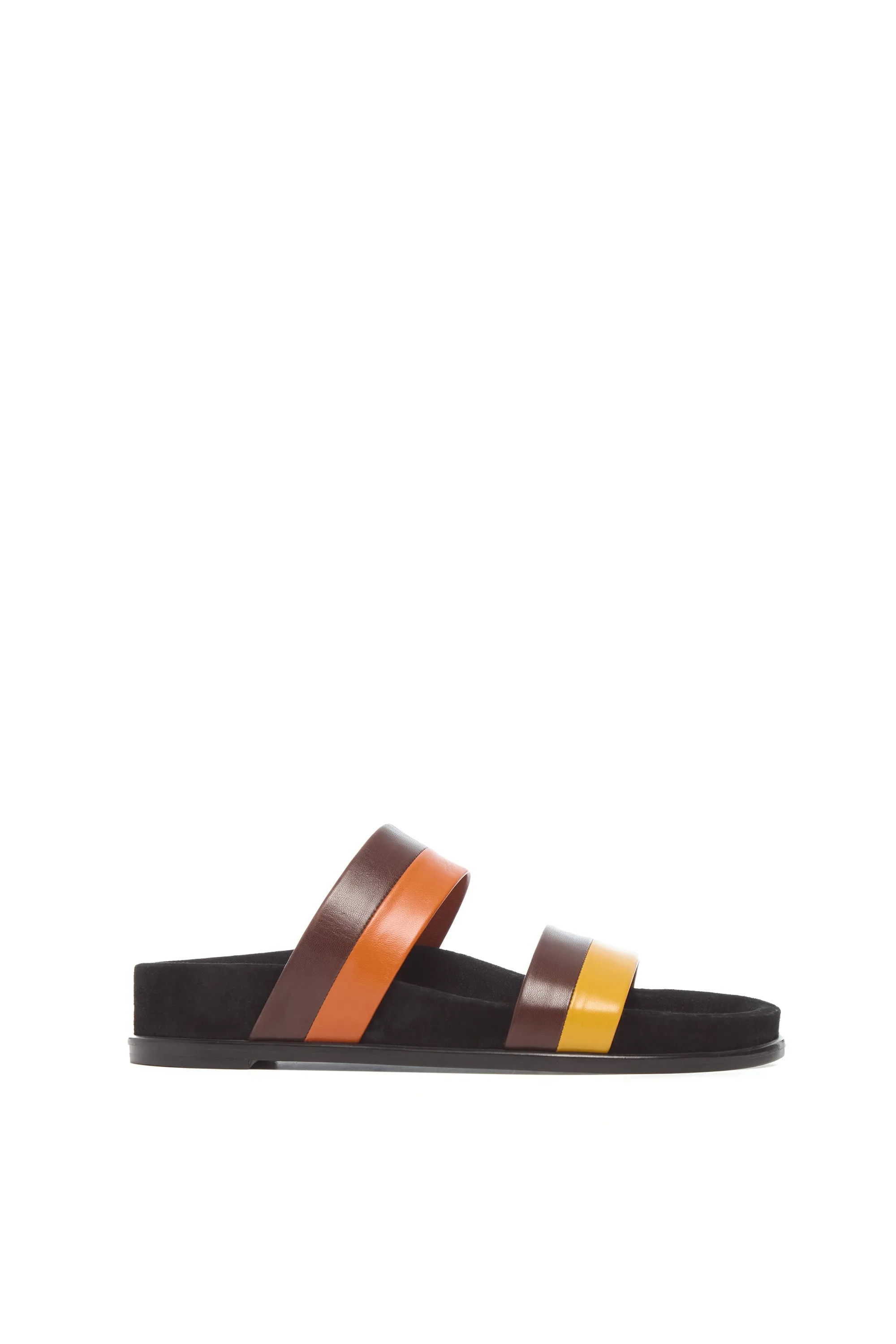 Low Striker Flat Sandal in Burnt Sienna Multi Leather sold by Gabriela Hearst