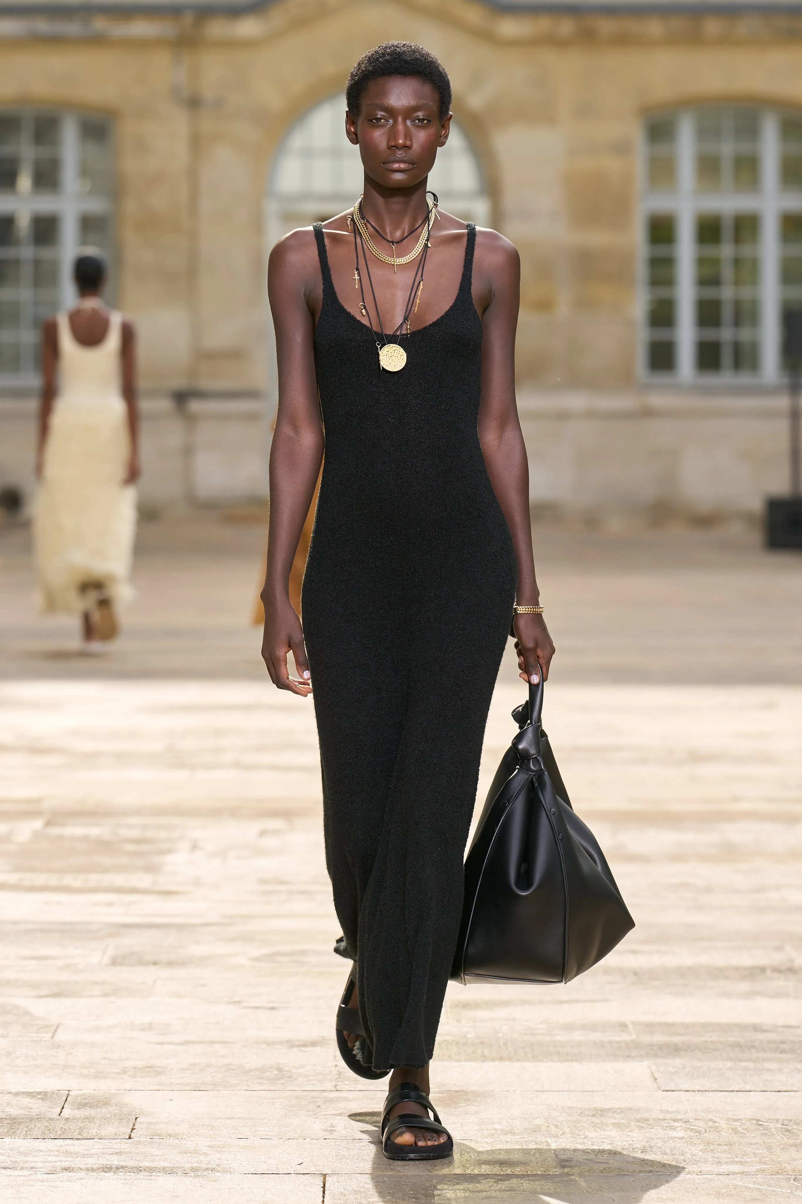 Ayla Knit Maxi Dress in Black Mulberry Silk sold by Gabriela Hearst product image thumbnail 2