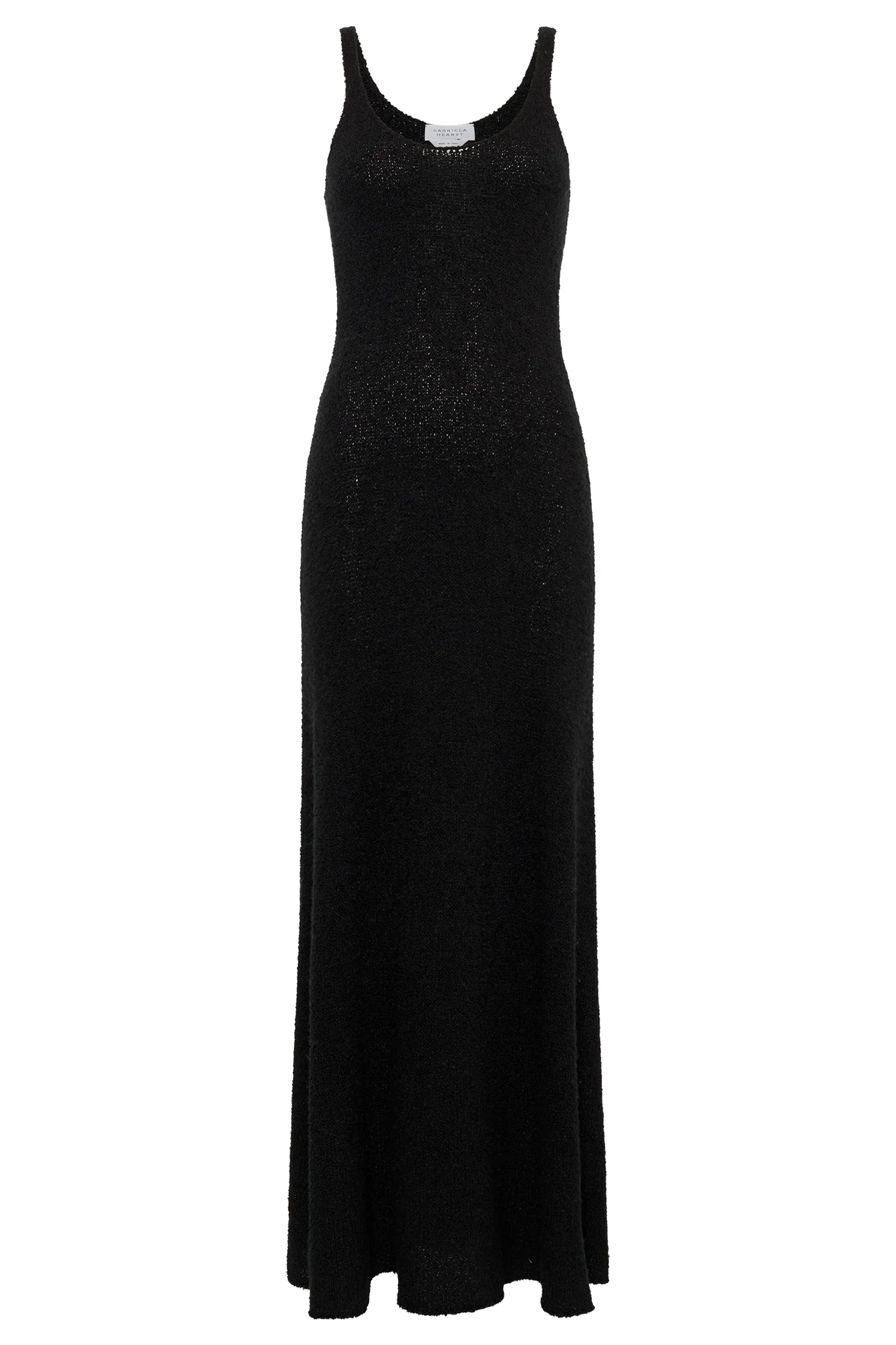 Ayla Knit Maxi Dress in Black Mulberry Silk sold by Gabriela Hearst