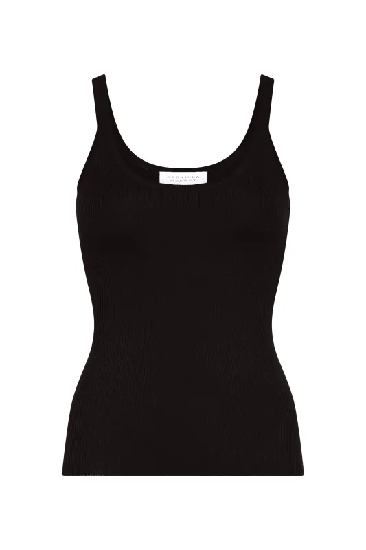 Cinxia Knit Tank Top in Black Cashmere Silk made by Gabriela Hearst