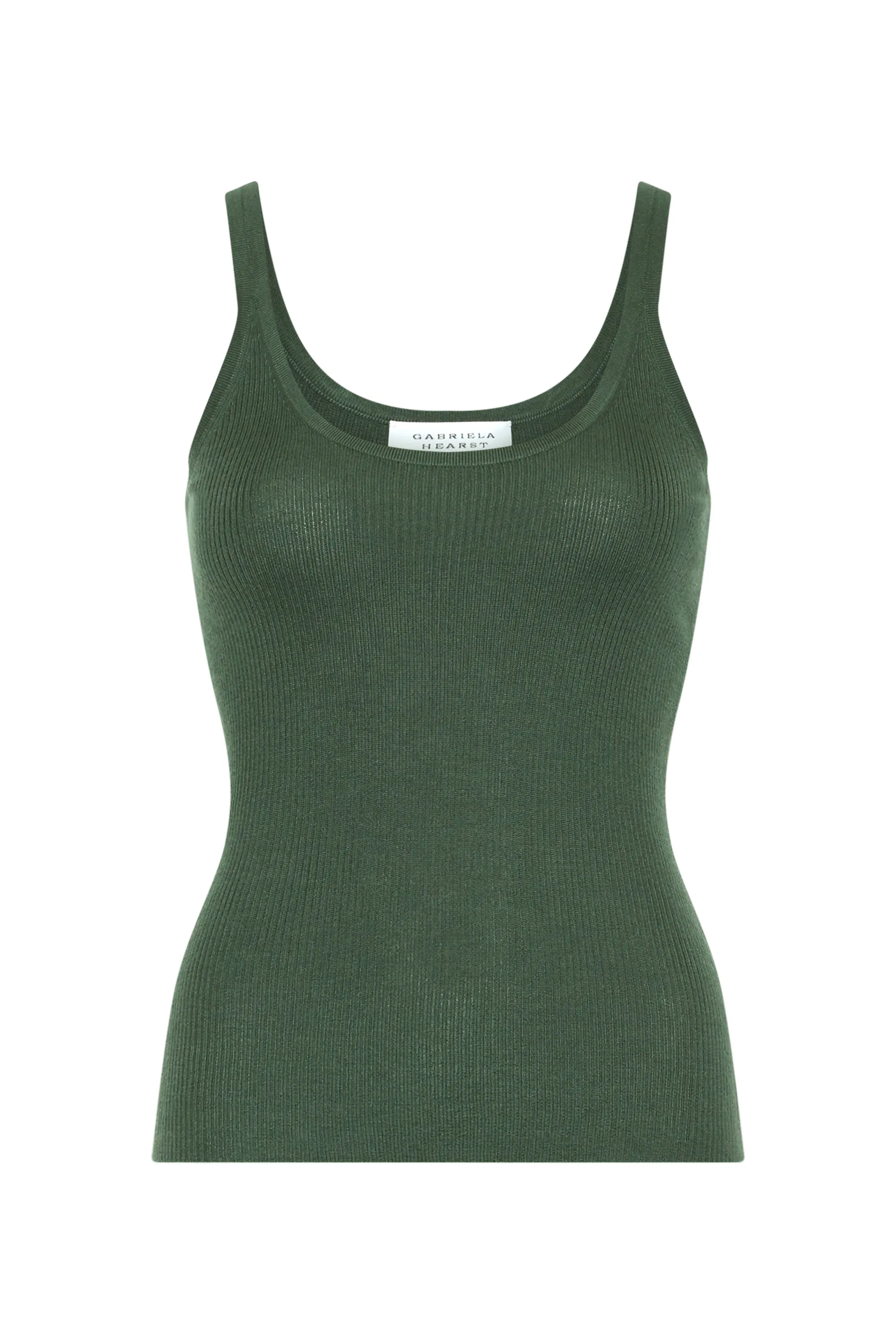 Cinxia Knit Tank Top in Olive Cashmere Silk sold by Gabriela Hearst