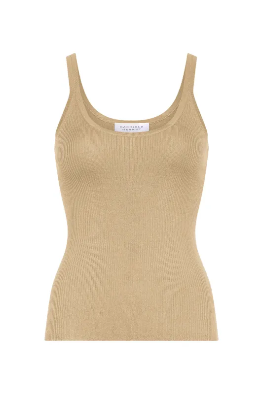 Cinxia Knit Tank Top in Hay Cashmere Silk made by Gabriela Hearst