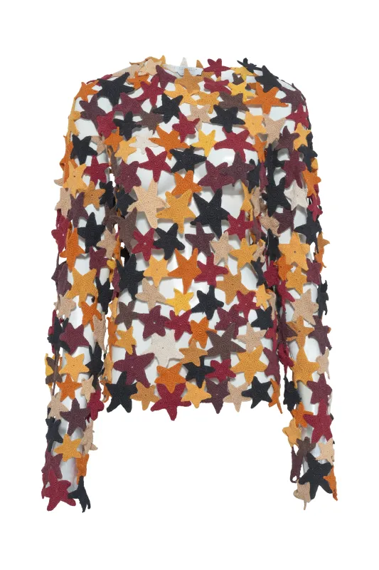 Thalor Crochet Stars Sweater in Multi Cashmere made by Gabriela Hearst