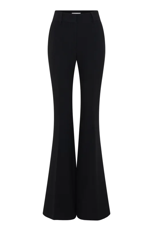 Rhein Flare Pant in Black Virgin Wool Crepe sold by Gabriela Hearst