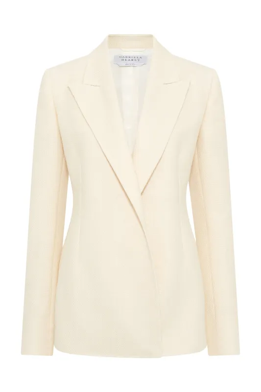 Mairi Blazer in Ivory Alpaca Wool made by Gabriela Hearst