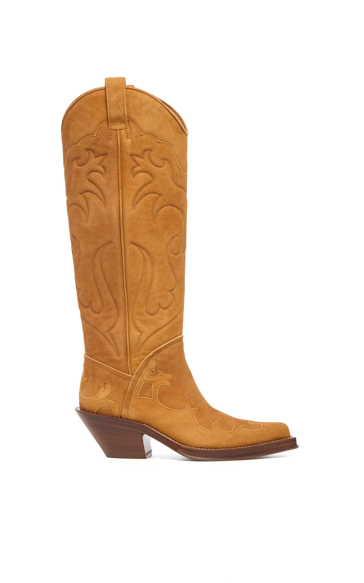 Capitana Cowboy Boot in Cashew Suede sold by Gabriela Hearst