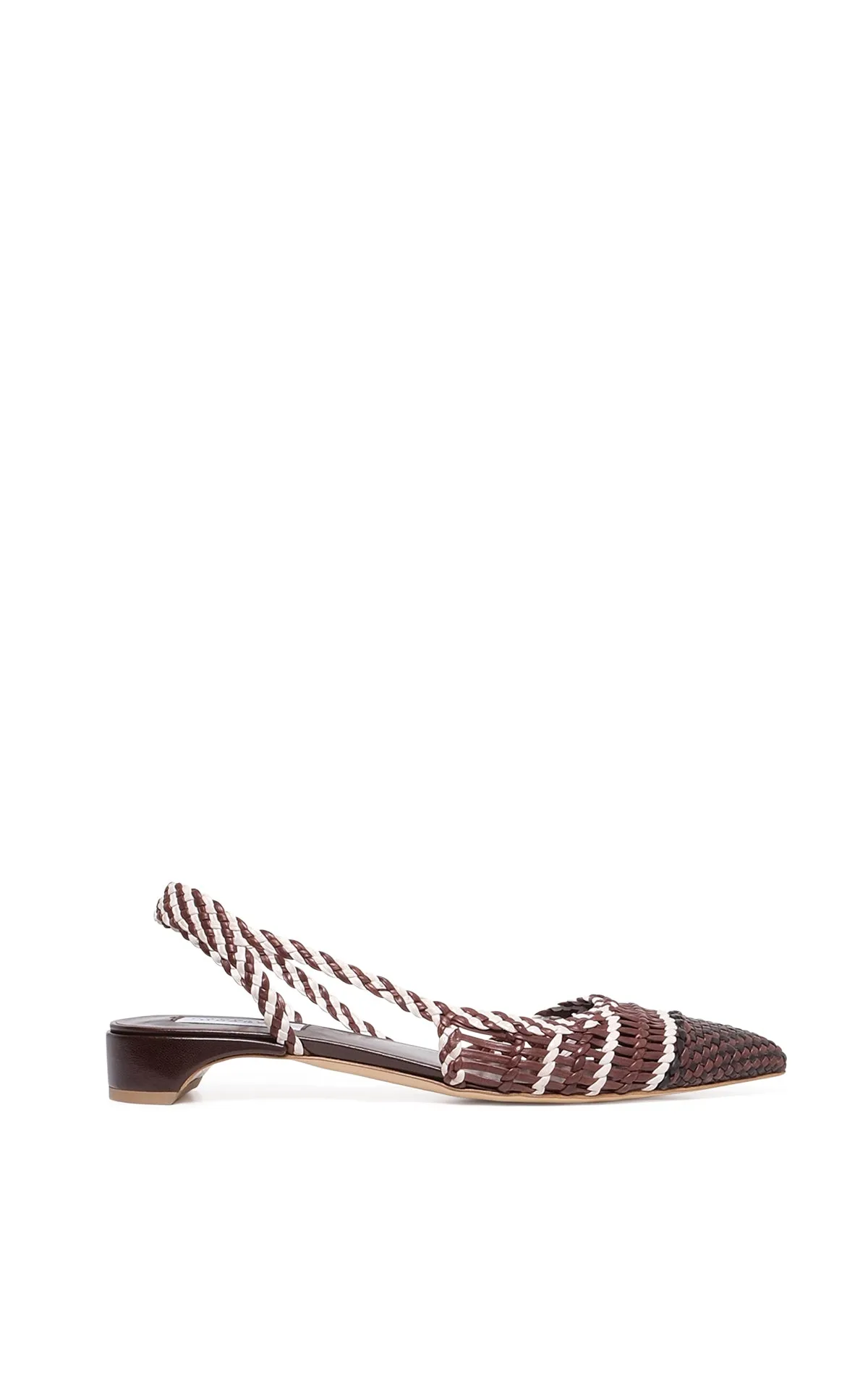 Perro Braided Slingback Pump in Chocolate Multi Leather sold by Gabriela Hearst
