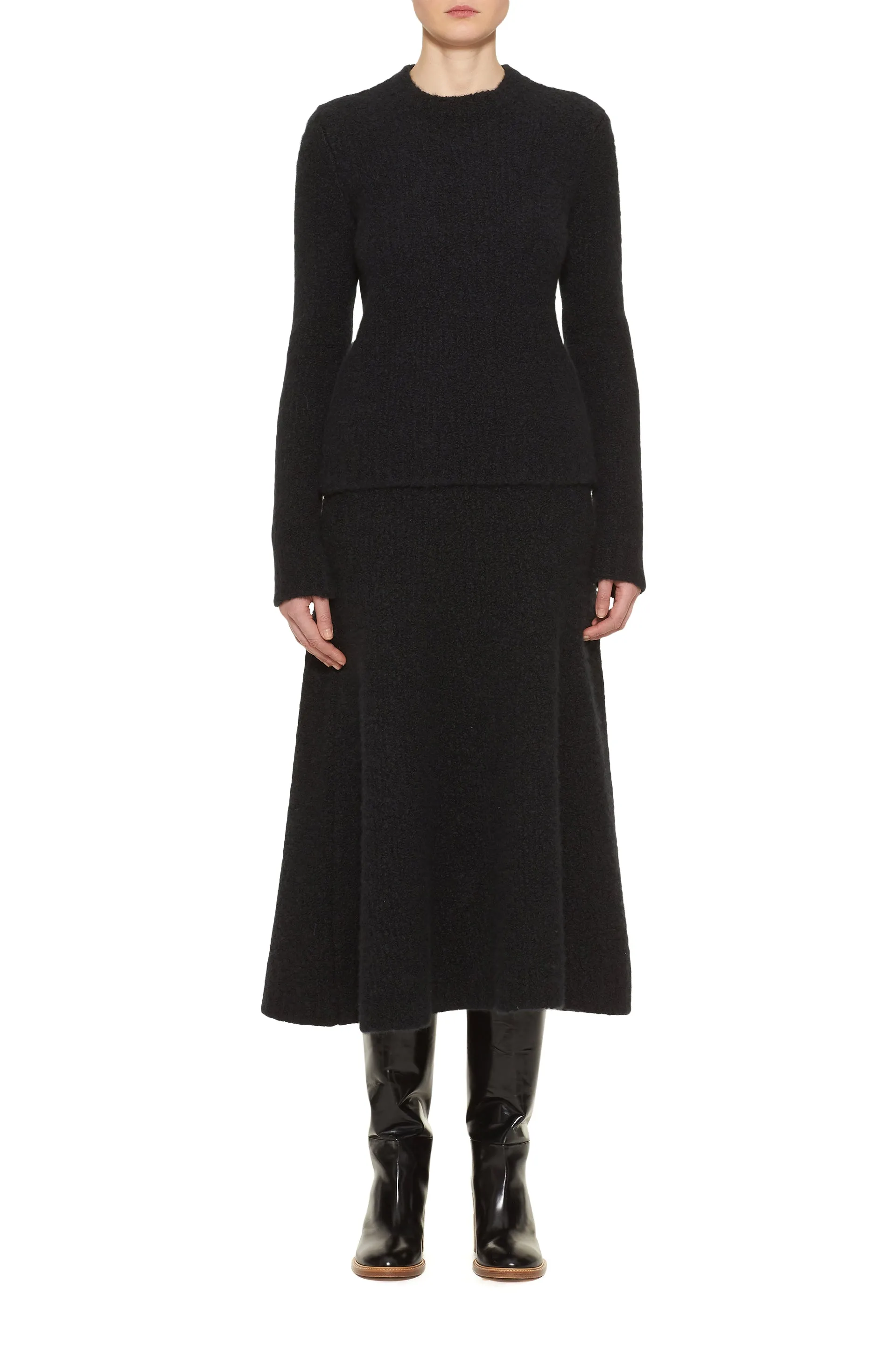 Pablo Knit Skirt in Black Cashmere Boucle sold by Gabriela Hearst product image thumbnail 3