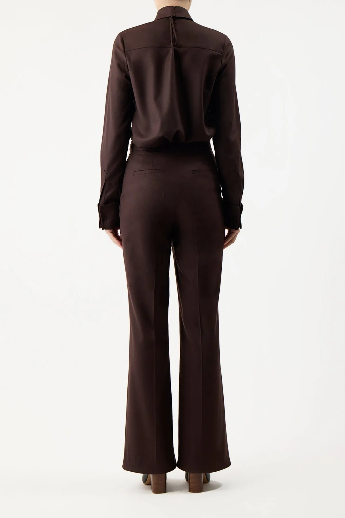 Etlin Shirt in Chocolate Superfine Wool sold by Gabriela Hearst product image thumbnail 5