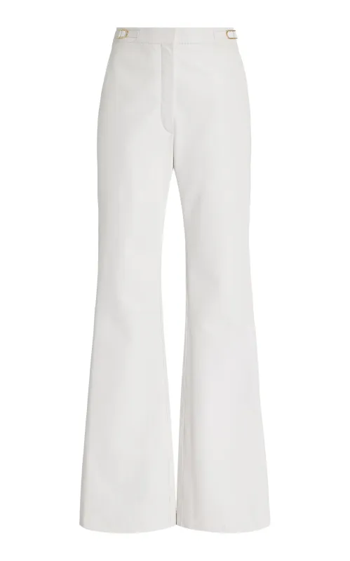 Vesta Pant in Ivory Leather made by Gabriela Hearst
