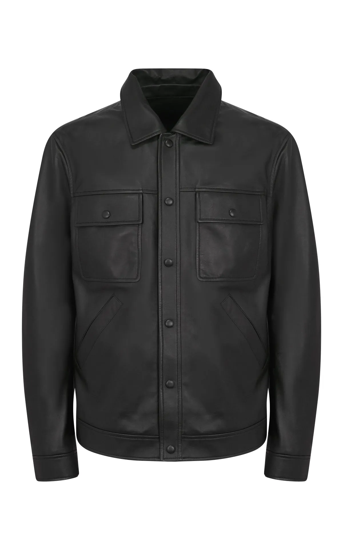 Levy Jacket in Black Nappa Leather sold by Gabriela Hearst