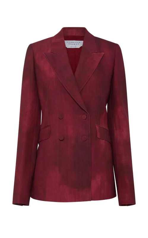Angela Blazer in Bordeaux Virgin Wool made by Gabriela Hearst