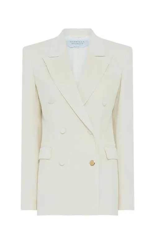 Gavin Blazer in Ivory Sea Island Cotton Corduroy made by Gabriela Hearst