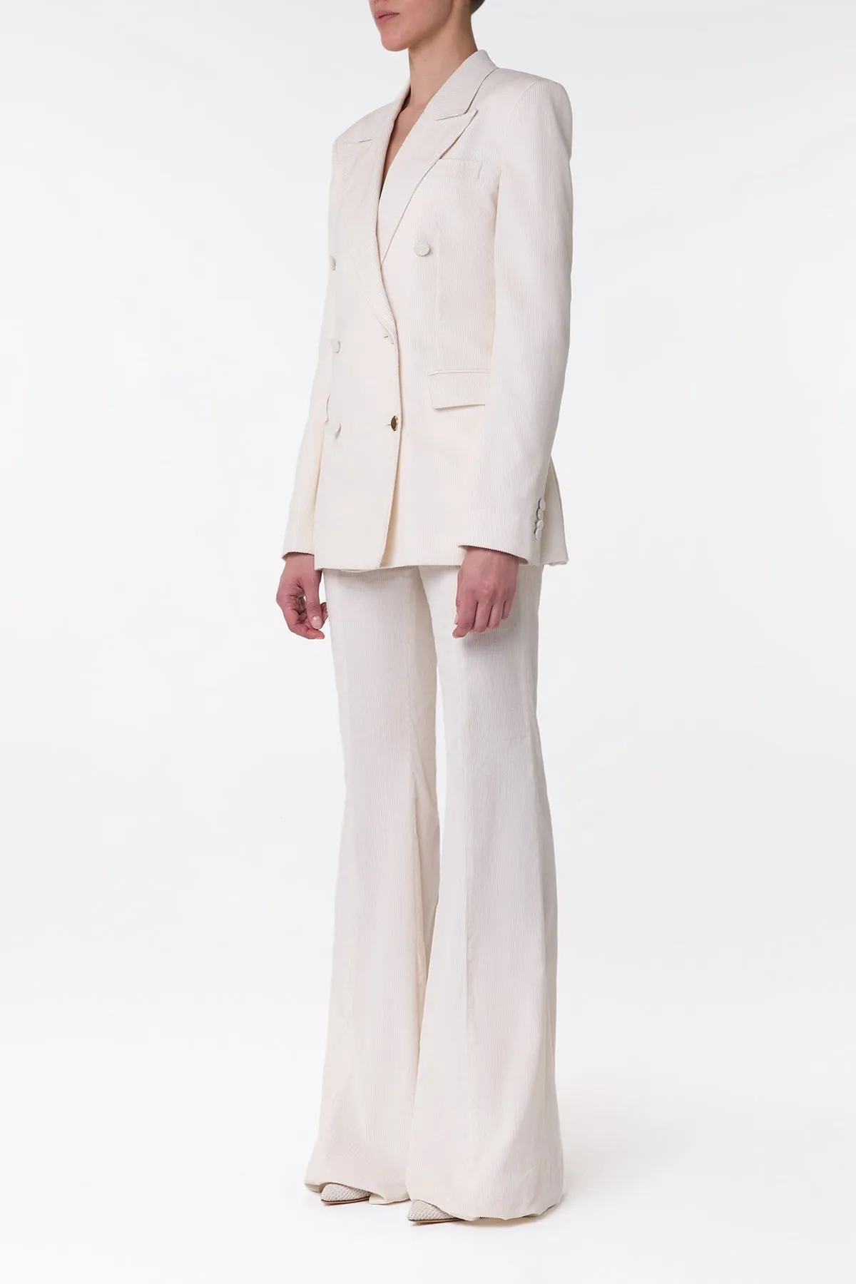 Gavin Blazer in Ivory Sea Island Cotton Corduroy sold by Gabriela Hearst product image thumbnail 5