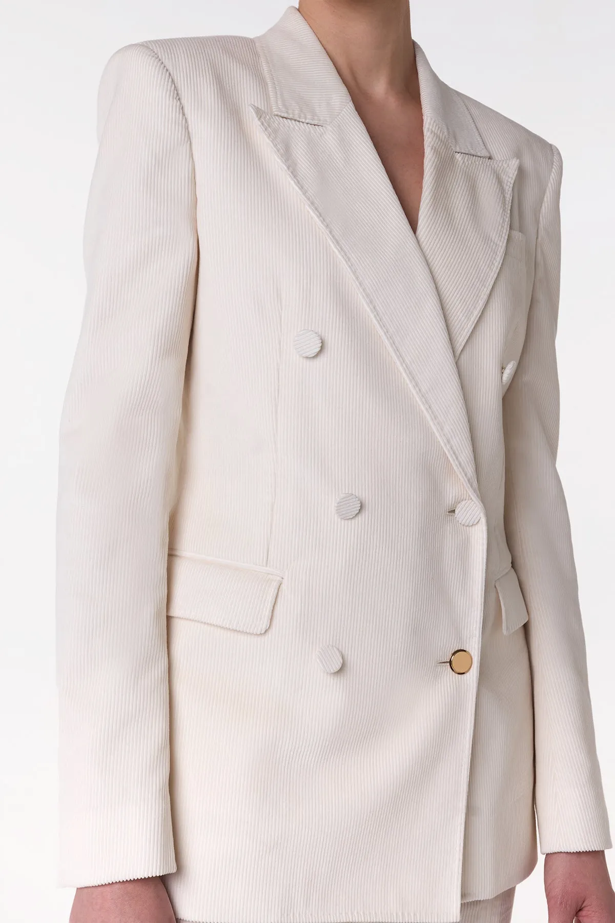 Gavin Blazer in Ivory Sea Island Cotton Corduroy sold by Gabriela Hearst product image thumbnail 3