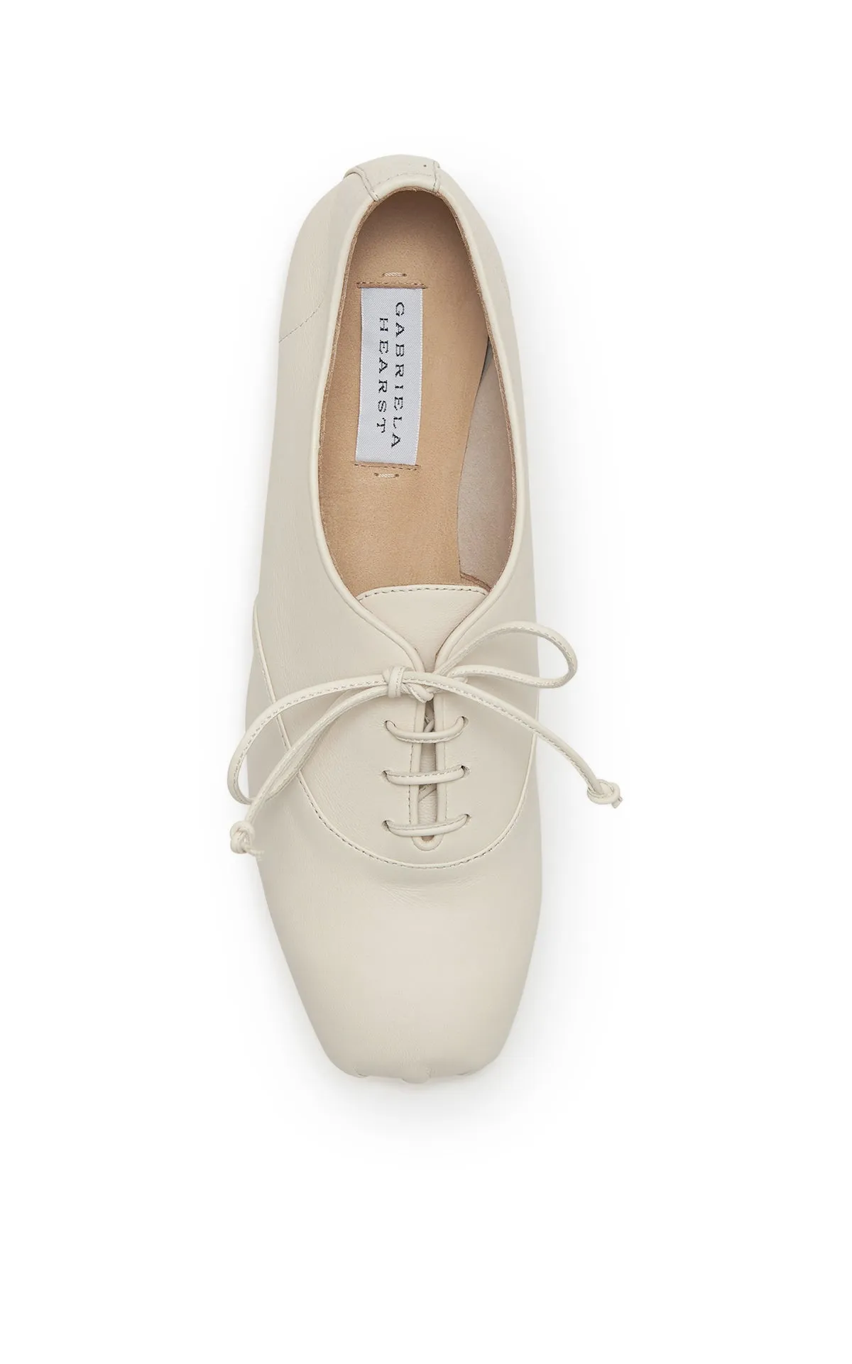 Maya Oxford Flat Shoe in Ivory Nappa Leather sold by Gabriela Hearst product image thumbnail 4