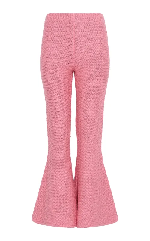 Karpo Flare Cropped Knit Pant in Rosa Cashmere Silk made by Gabriela Hearst
