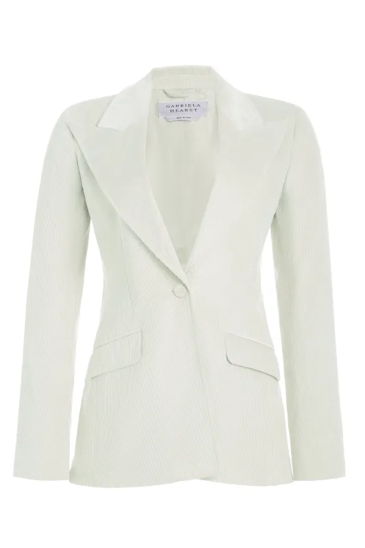 Leiva Blazer in Ivory Sea Island Cotton Corduroy made by Gabriela Hearst