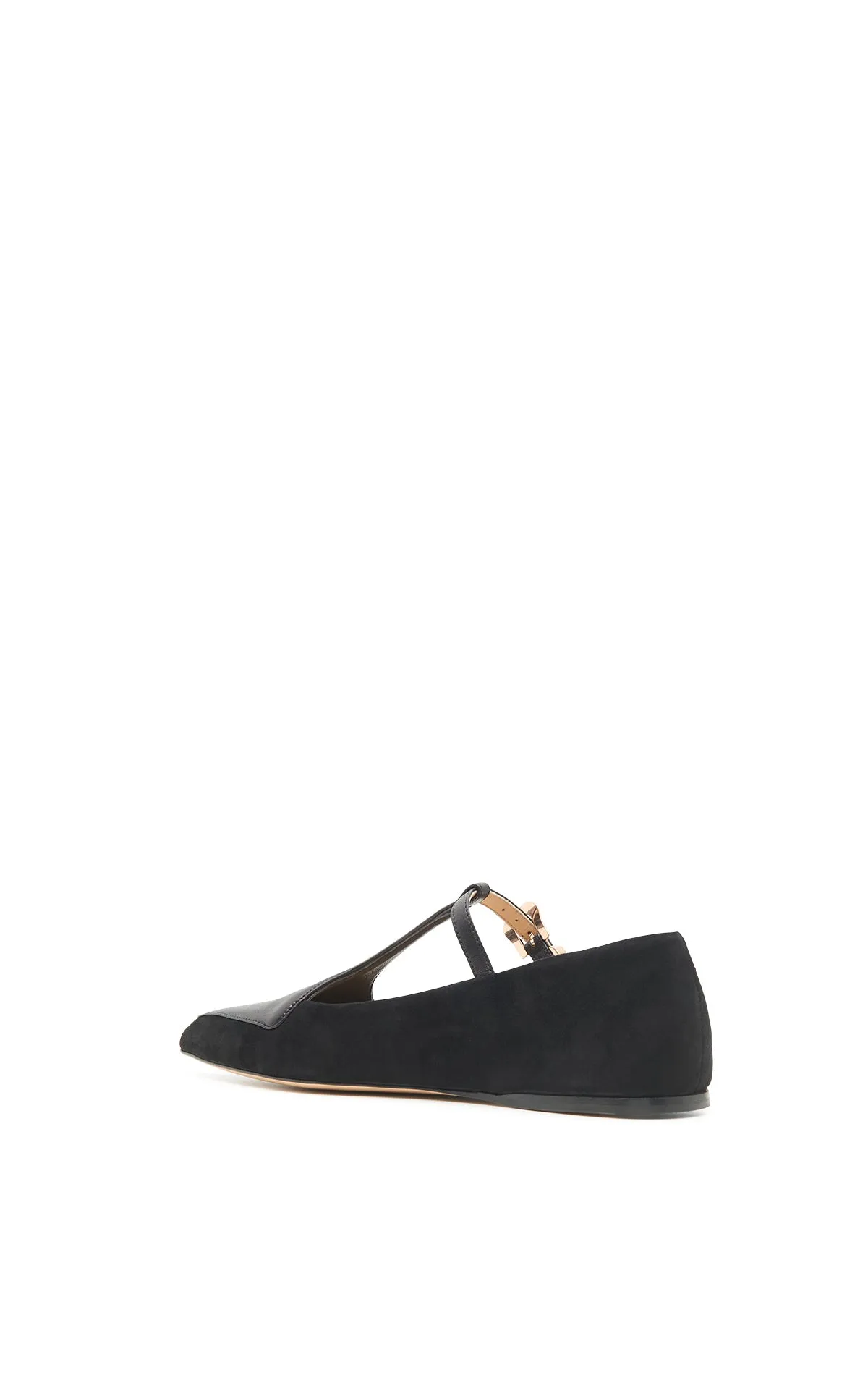 Liv Ballerina Flat Shoe in Black Suede with Leather sold by Gabriela Hearst product image thumbnail 3