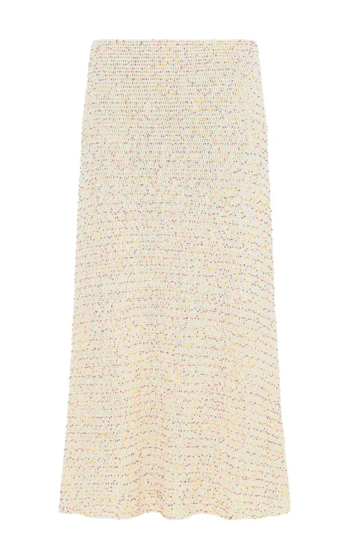 Pan Knit Maxi Skirt in Ivory Multi Beaded Cashmere made by Gabriela Hearst