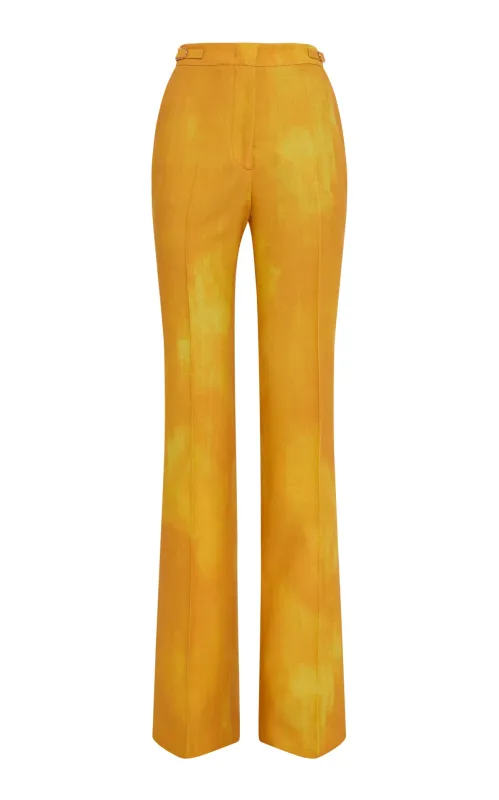 Vesta Flare Pant in Cadmium Yellow Virgin Wool made by Gabriela Hearst