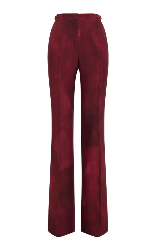 Vesta Flare Pant in Bordeaux Virgin Wool made by Gabriela Hearst