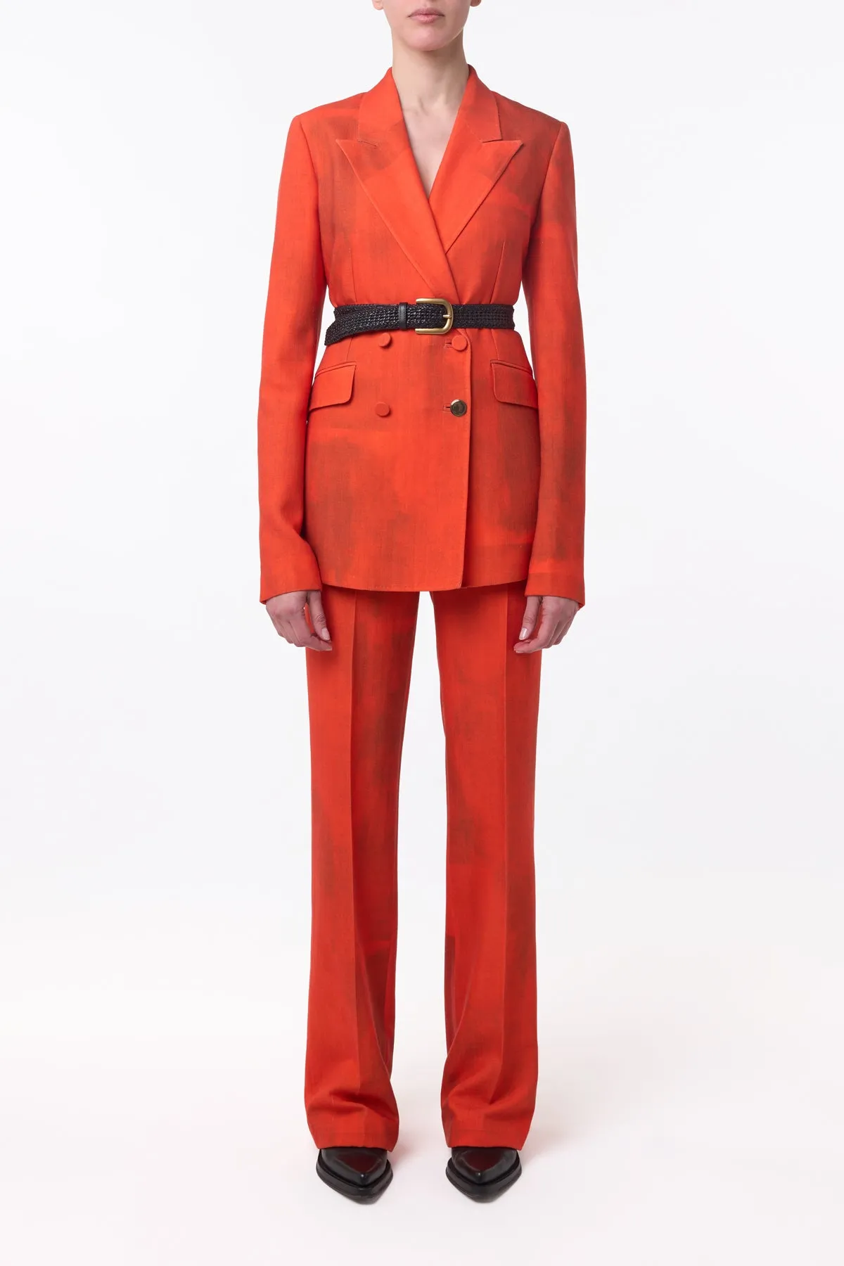 Vesta Flare Pant in Spice Virgin Wool sold by Gabriela Hearst product image thumbnail 3